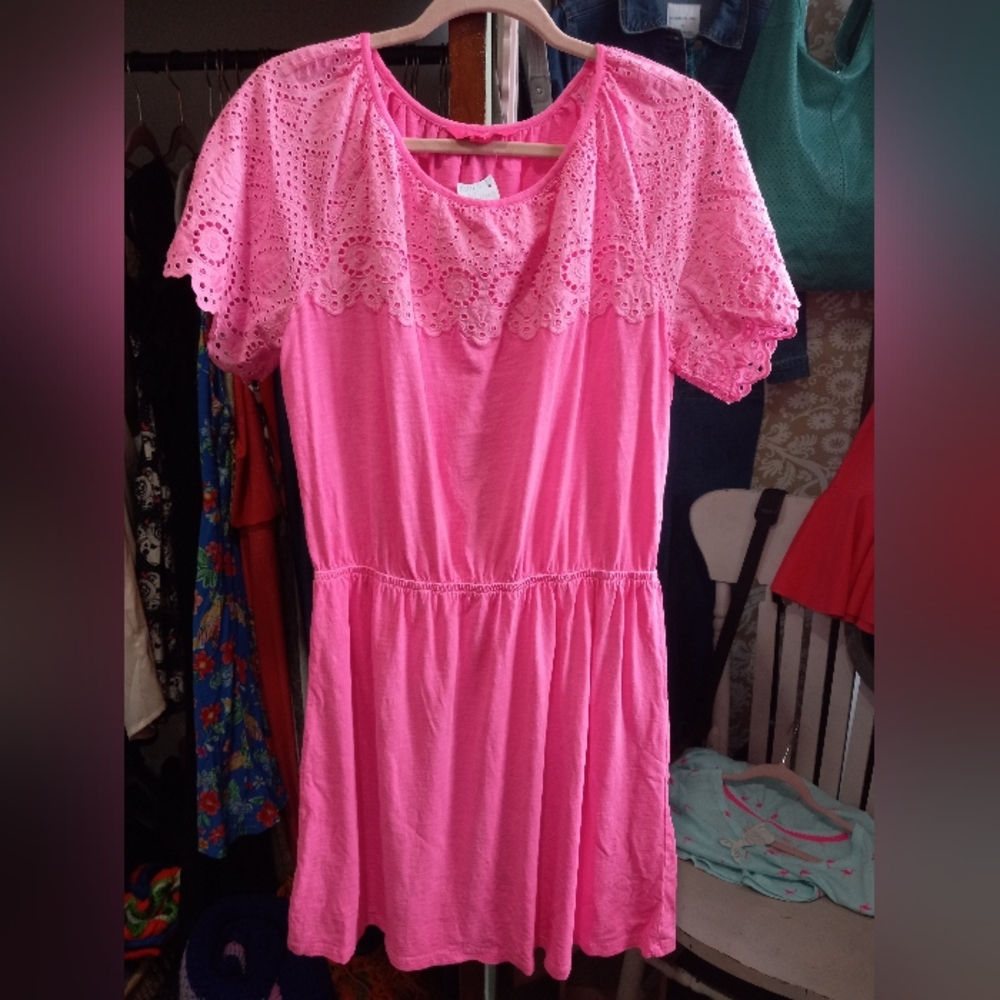 Lilly Pulitzer Hot Pink Casual Tee Dress